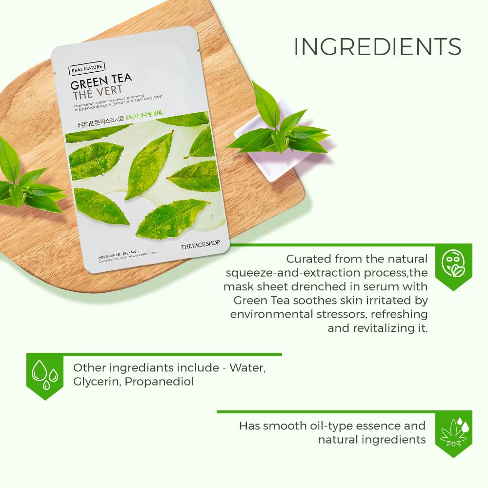 Real Nature Green Tea Face Mask