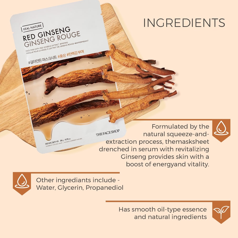 Real Nature Red Ginseng Face Mask