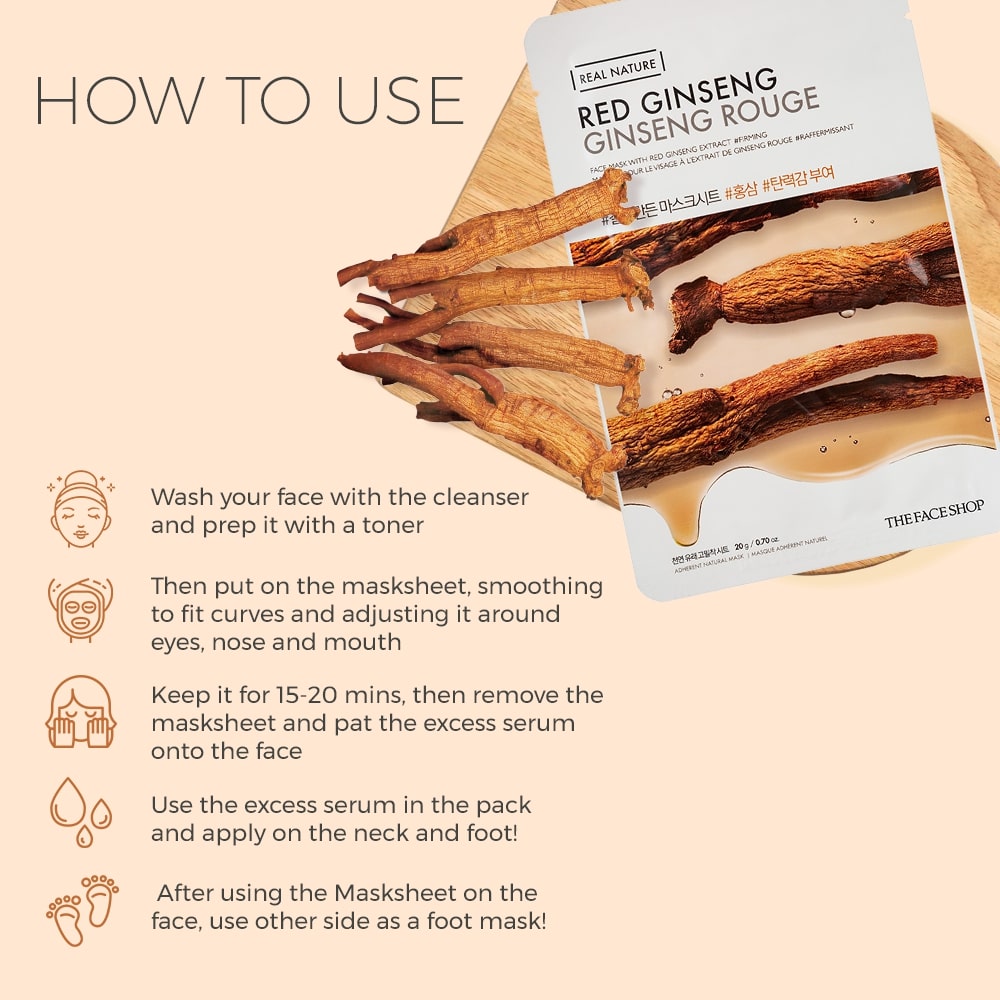 Real Nature Red Ginseng Face Mask