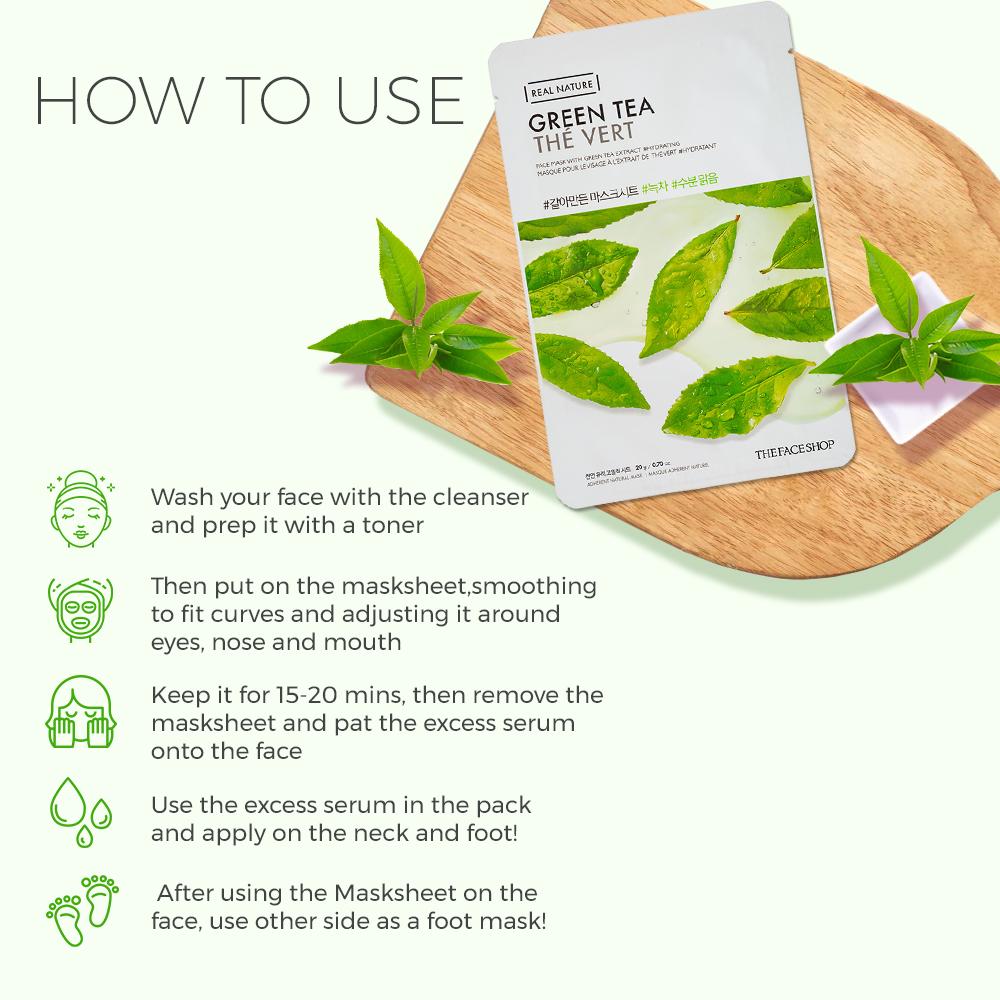 Real Nature Green Tea Face Mask