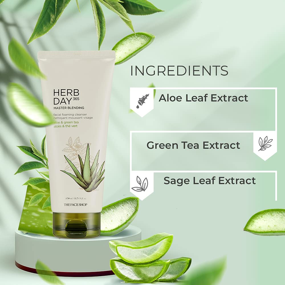 Herb Day 365 Foaming Cleanser - Aloe & Green Tea